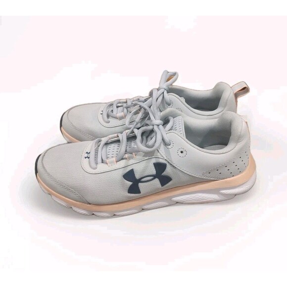 Under Armour Shoes Women’s 10 Charged Assert 8 Style 3021972-105 Gray Peach EUC - Picture 1 of 8